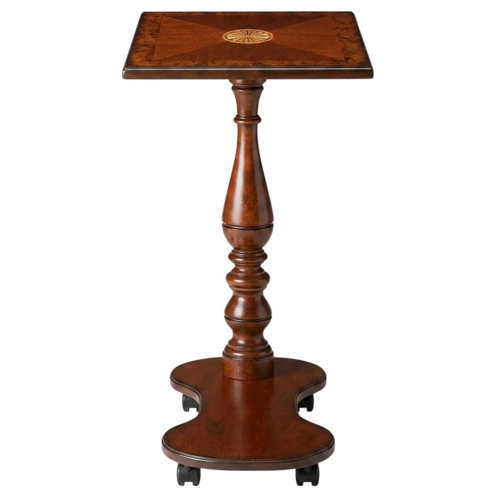 Mobile Tray Table with Distressed Finish, Transitional Side Table, Olive Ash