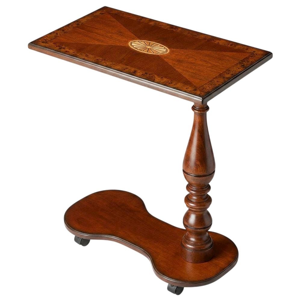 Mobile Tray Table with Distressed Finish, Transitional Side Table, Olive Ash