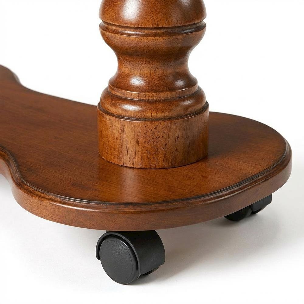 Mobile Tray Table with Distressed Finish, Transitional Side Table, Olive Ash