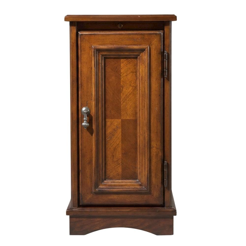 Transitional Chairside Chest with Storage, Accent Cabinet, Cherry