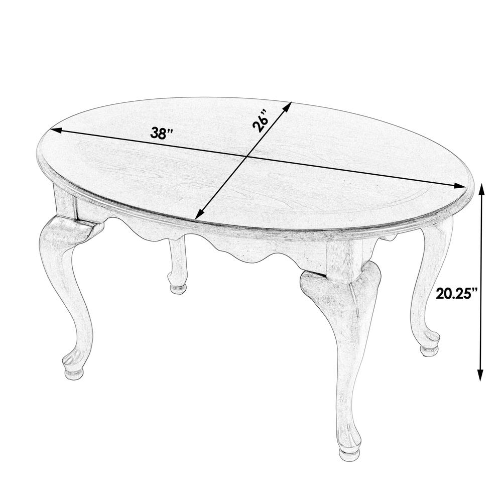 Grace Oval 4 Legs Coffee Table, Gray