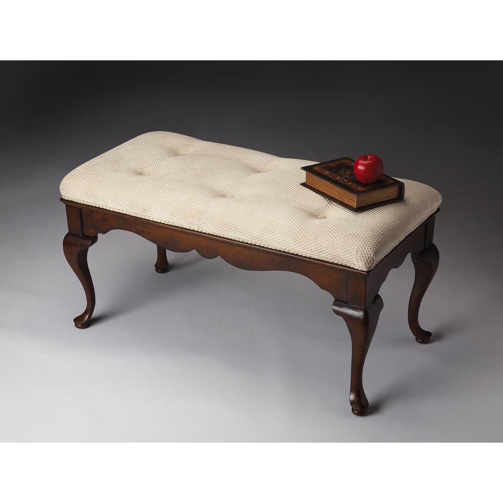 Grace Wooden 38"W Bench, Dark Brown