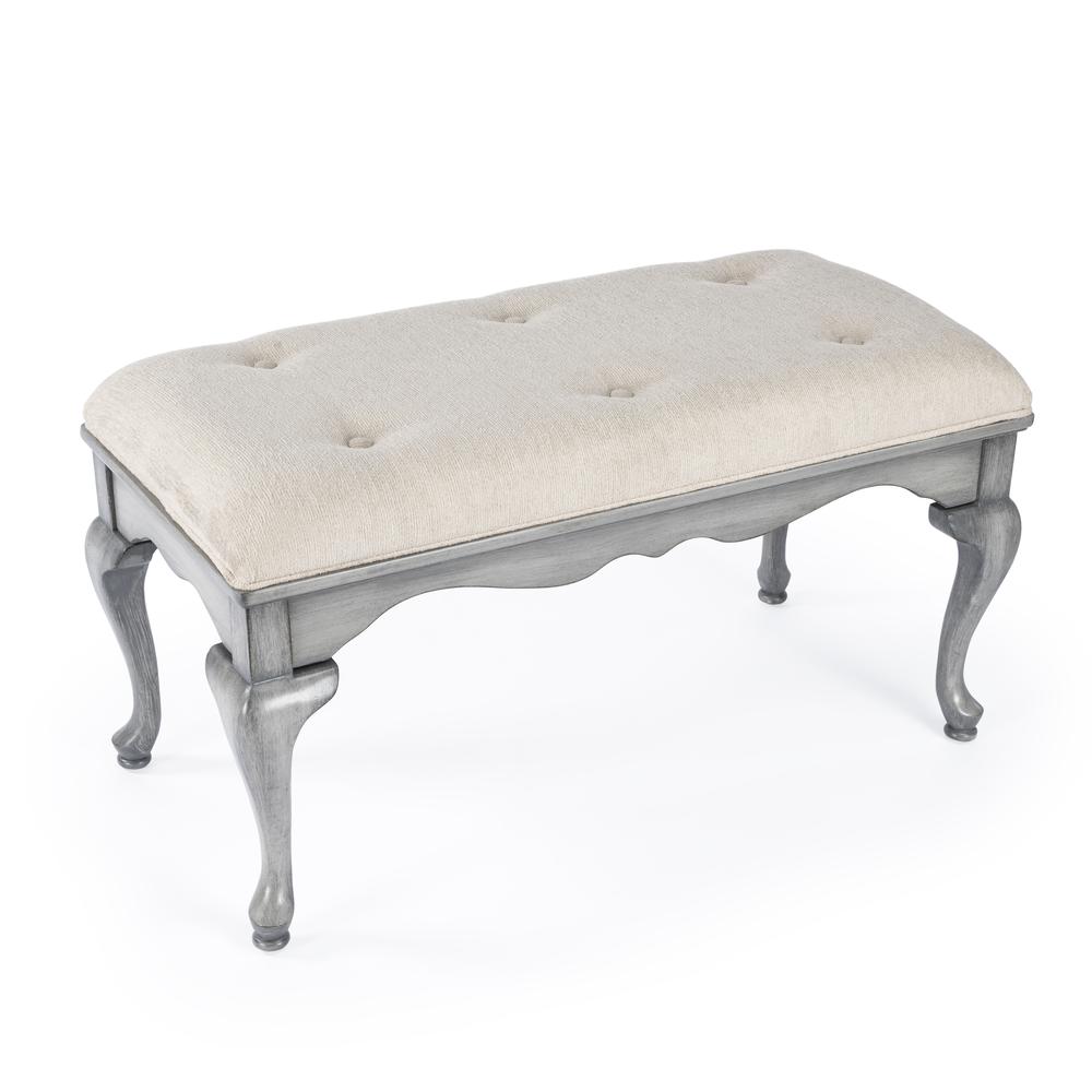 Grace Wooden 38"W Bench, Gray