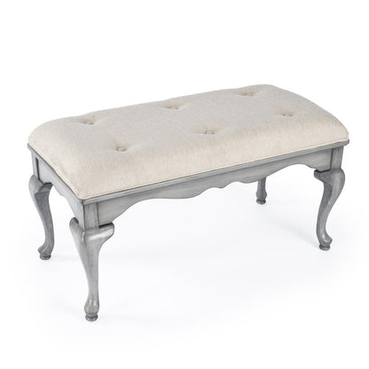 Grace Wooden 38"W Bench, Gray
