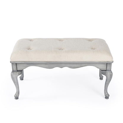 Grace Wooden 38"W Bench, Gray
