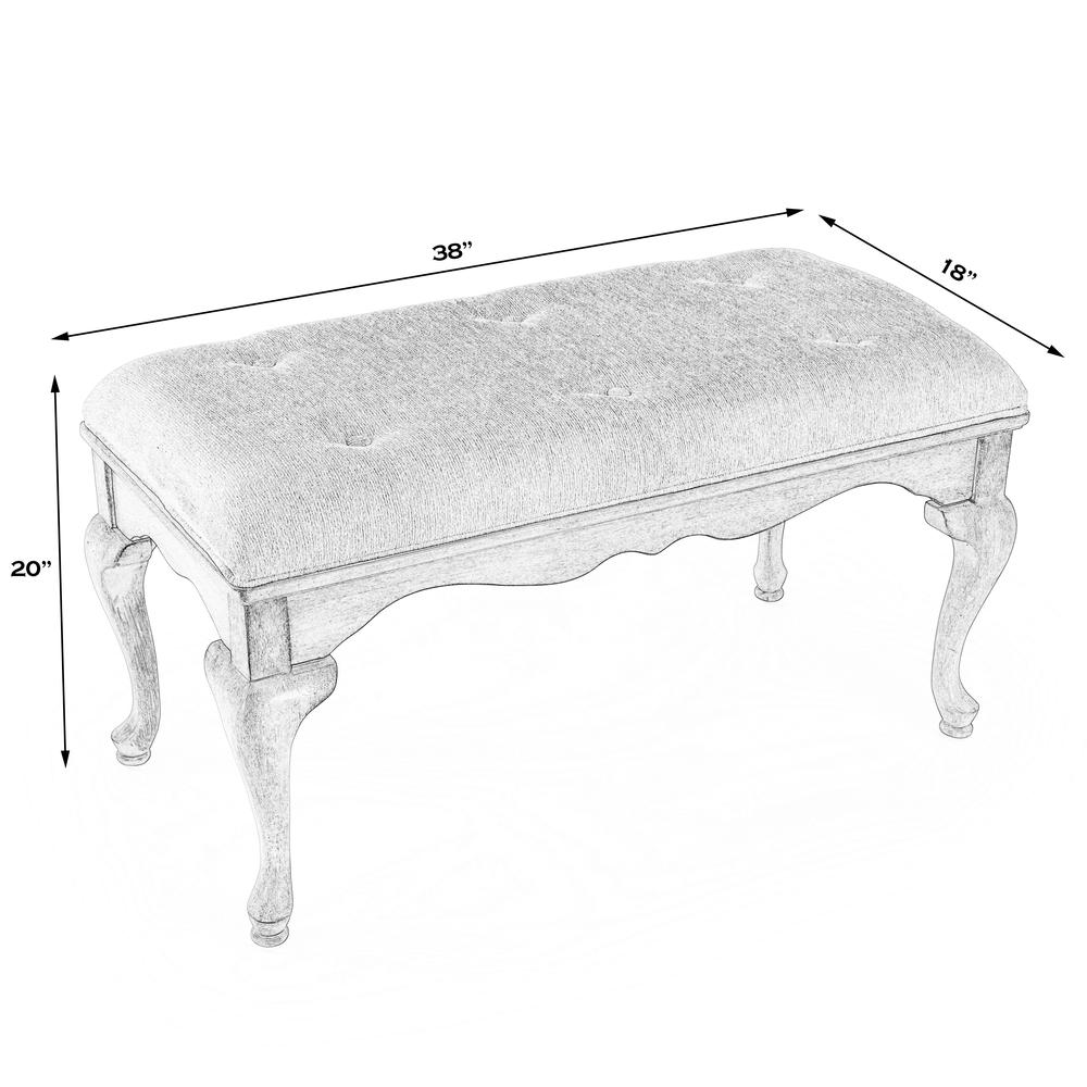 Grace Wooden 38"W Bench, Gray