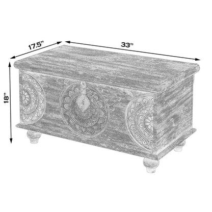 Mesa Carved Wood Trunk Coffee Table, Assorted