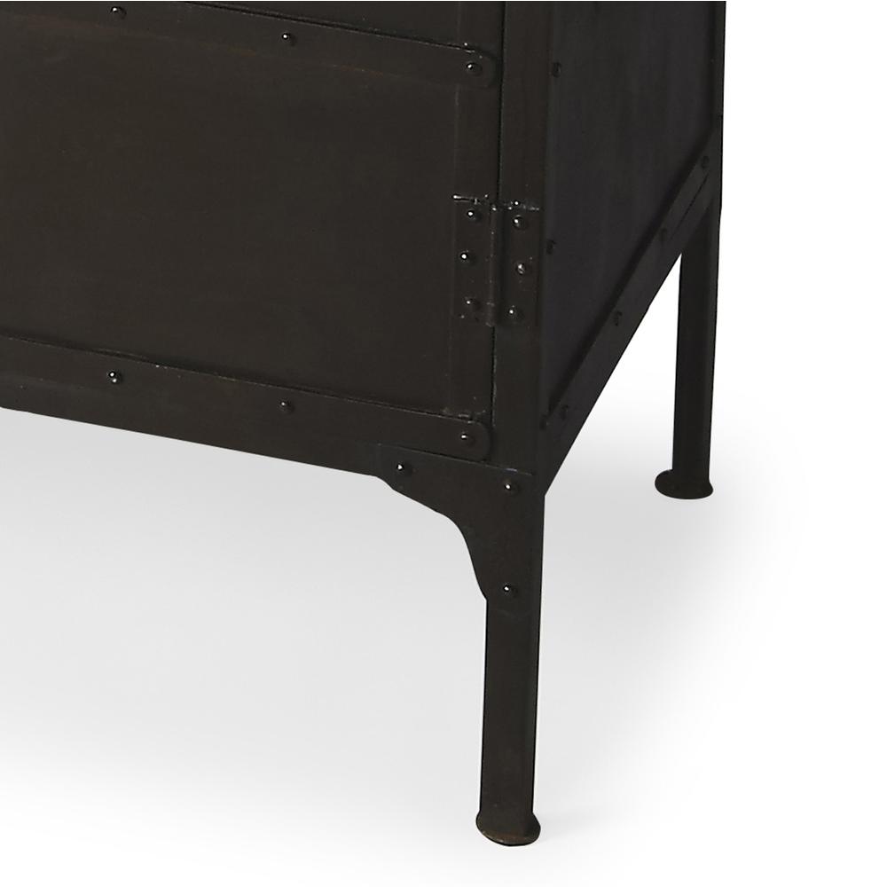 Owen Industrial Chic Console Cabinet, Black