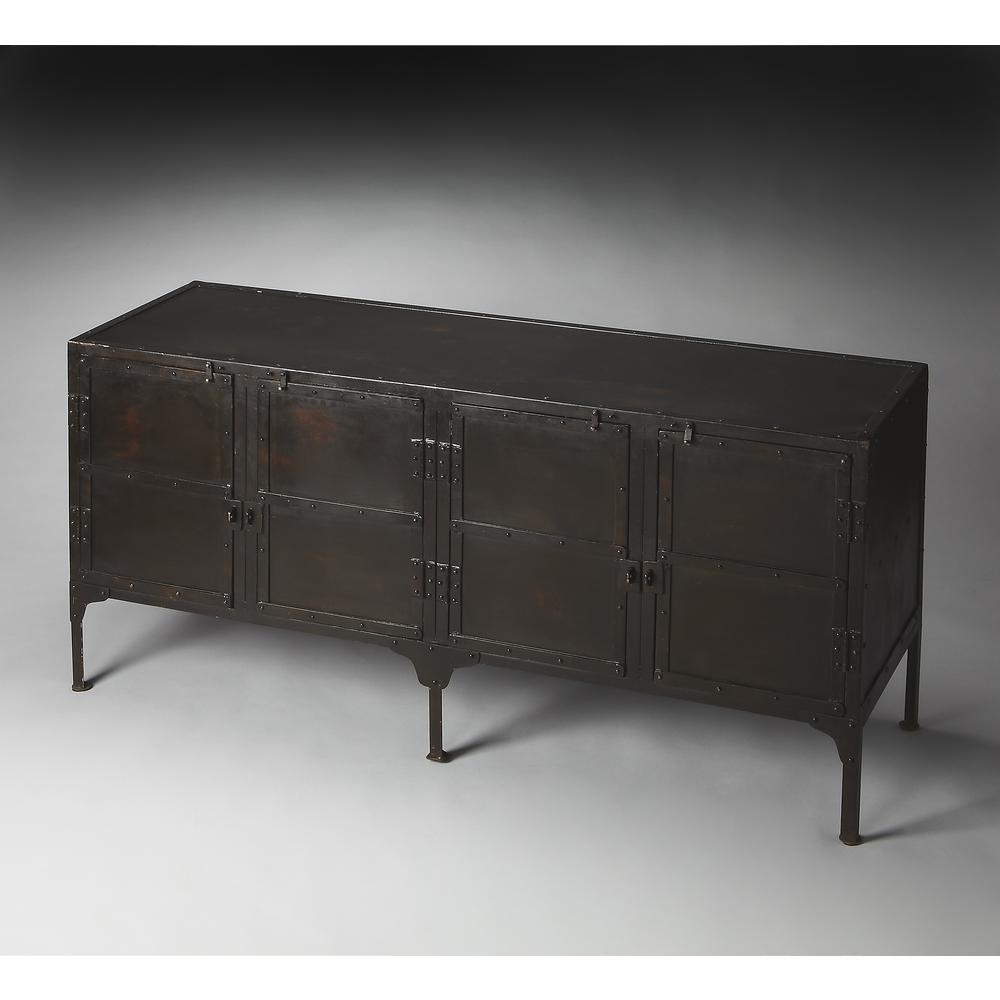 Owen Industrial Chic Console Cabinet, Black