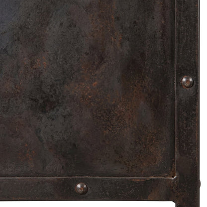 Starlight Canyon Home Console Table with Iron Frame and Cabinets, Black