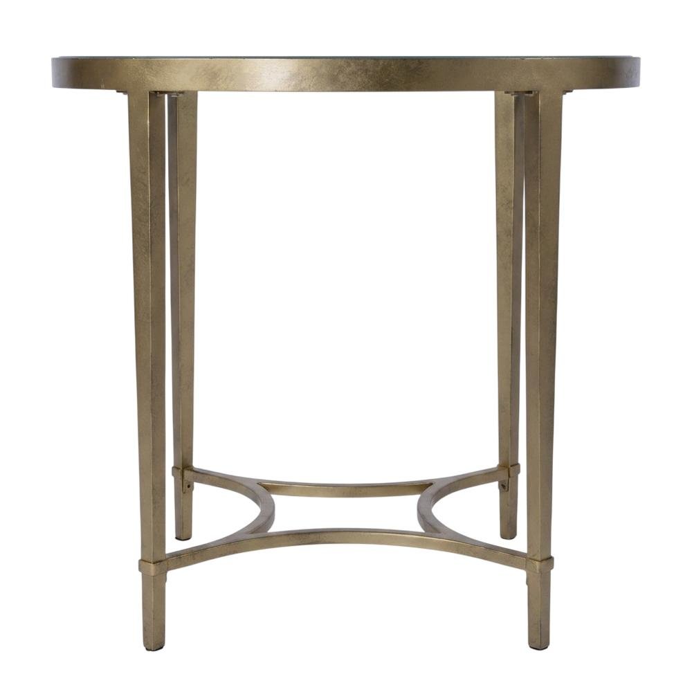 Oval Glass End Table, Modern Contemporary Accent Table for Living Room