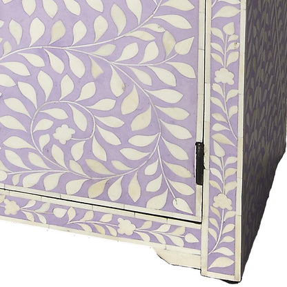 Vivienne Lavender Bone Inlay Console Chest, Purple