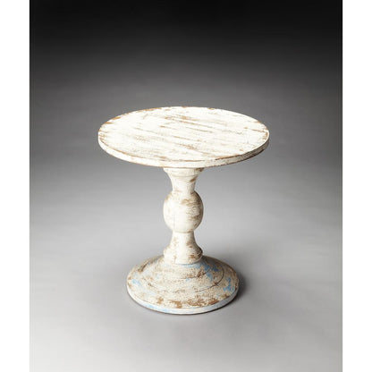 Grandma'S Attic Solid Wood Pedestal Side Table, White