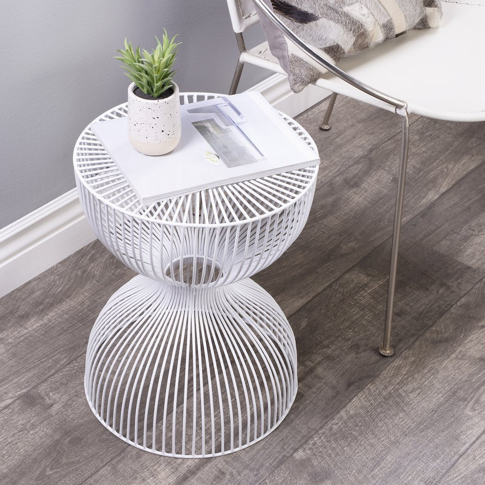 Nicholas Metal Side Table, White