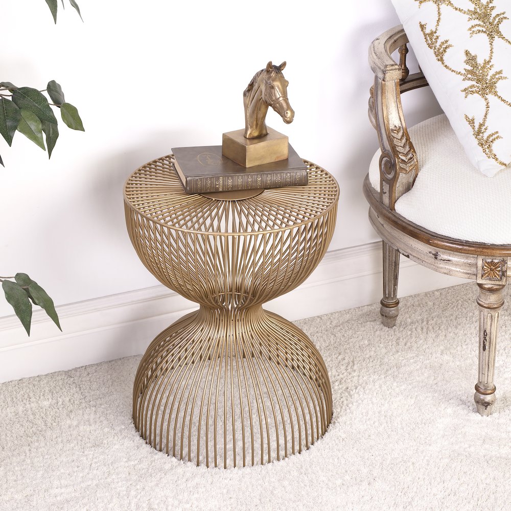 Nicholas Metal Side Table, Gold