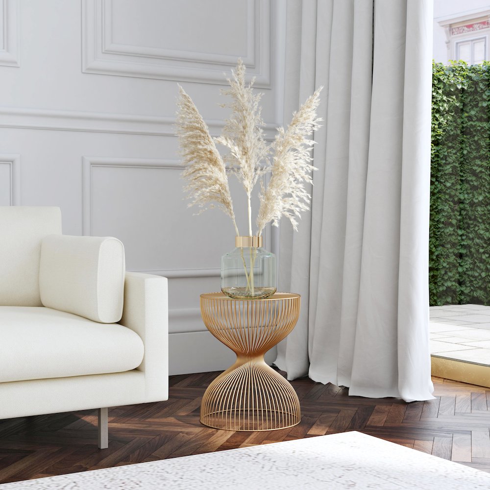 Nicholas Metal Side Table, Gold