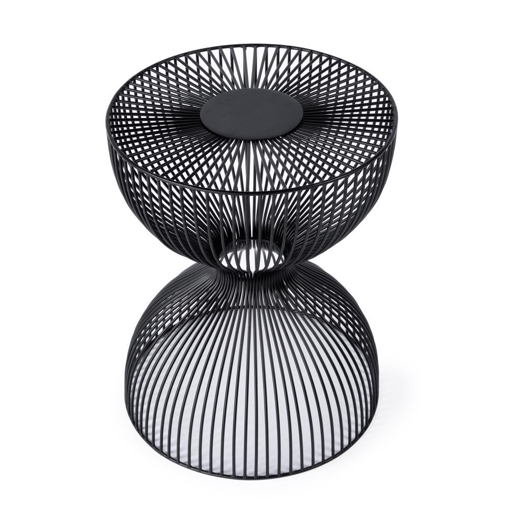 Nicola Outdoor Metal Side Table, Black