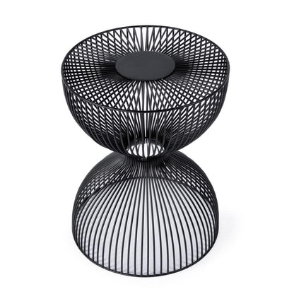 Nicola Outdoor Metal Side Table, Black