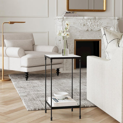 Larkin Marble & Iron Side Table, Multi-Color