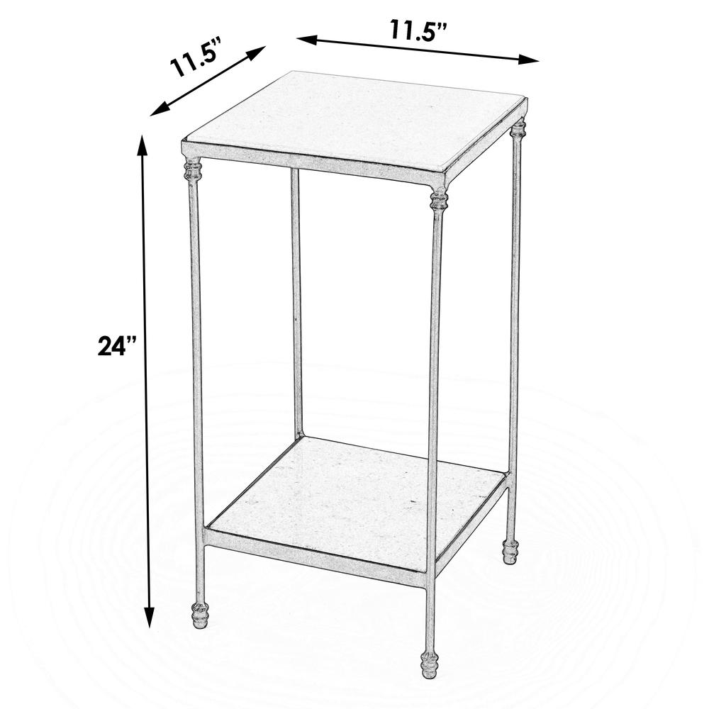 Larkin Outdoor Marble & Iron Side Table, Black