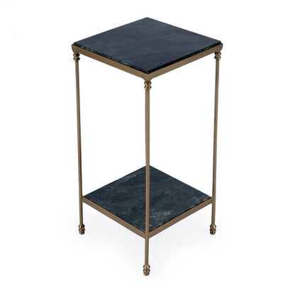 Larkin Marble & Iron Side Table, Green