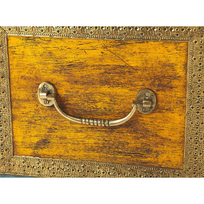 Nador Hand-Painted Brass Inlay Storage Trunk Coffee Table, Assorted