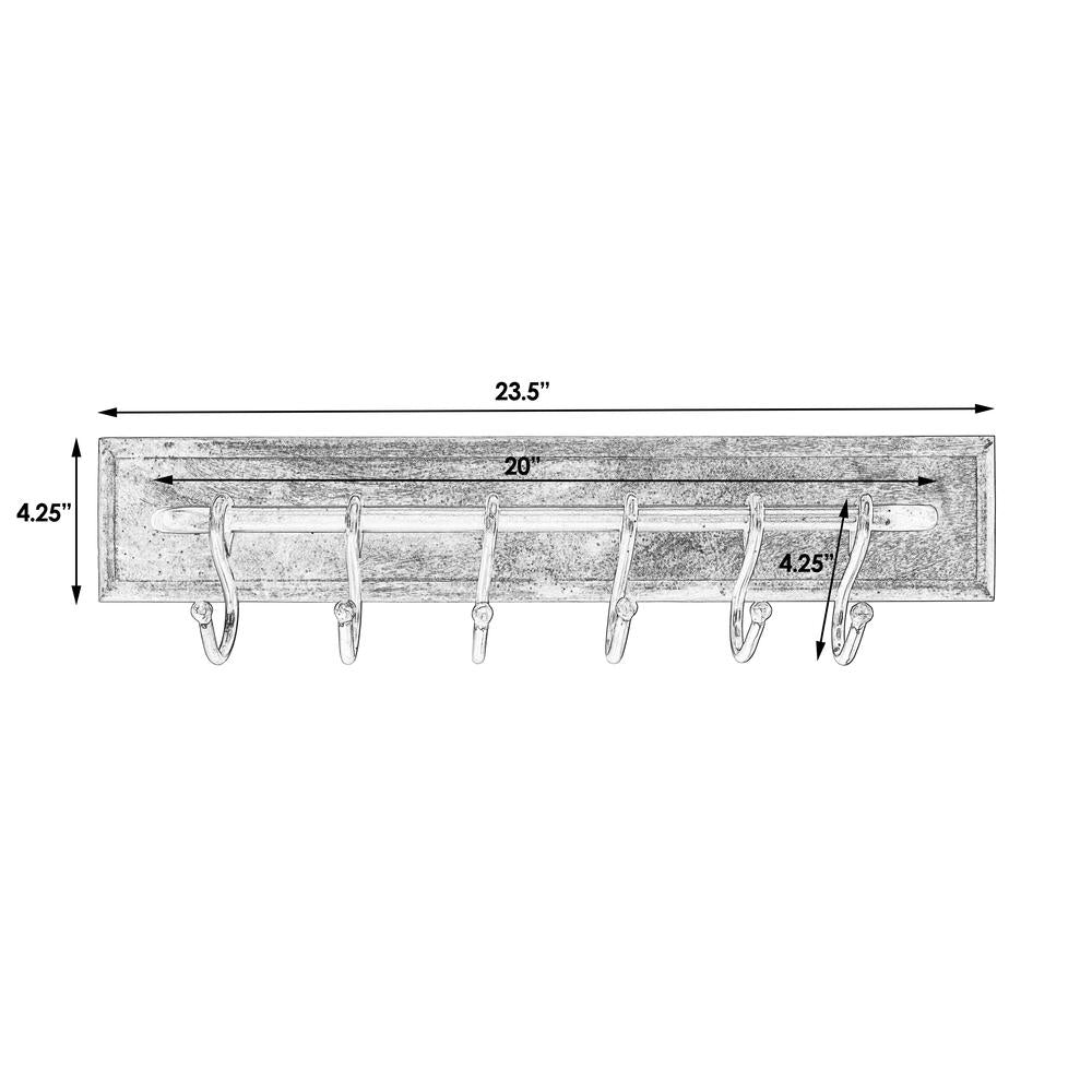 Glendo Iron & Wood Wall Rack, Medium Brown