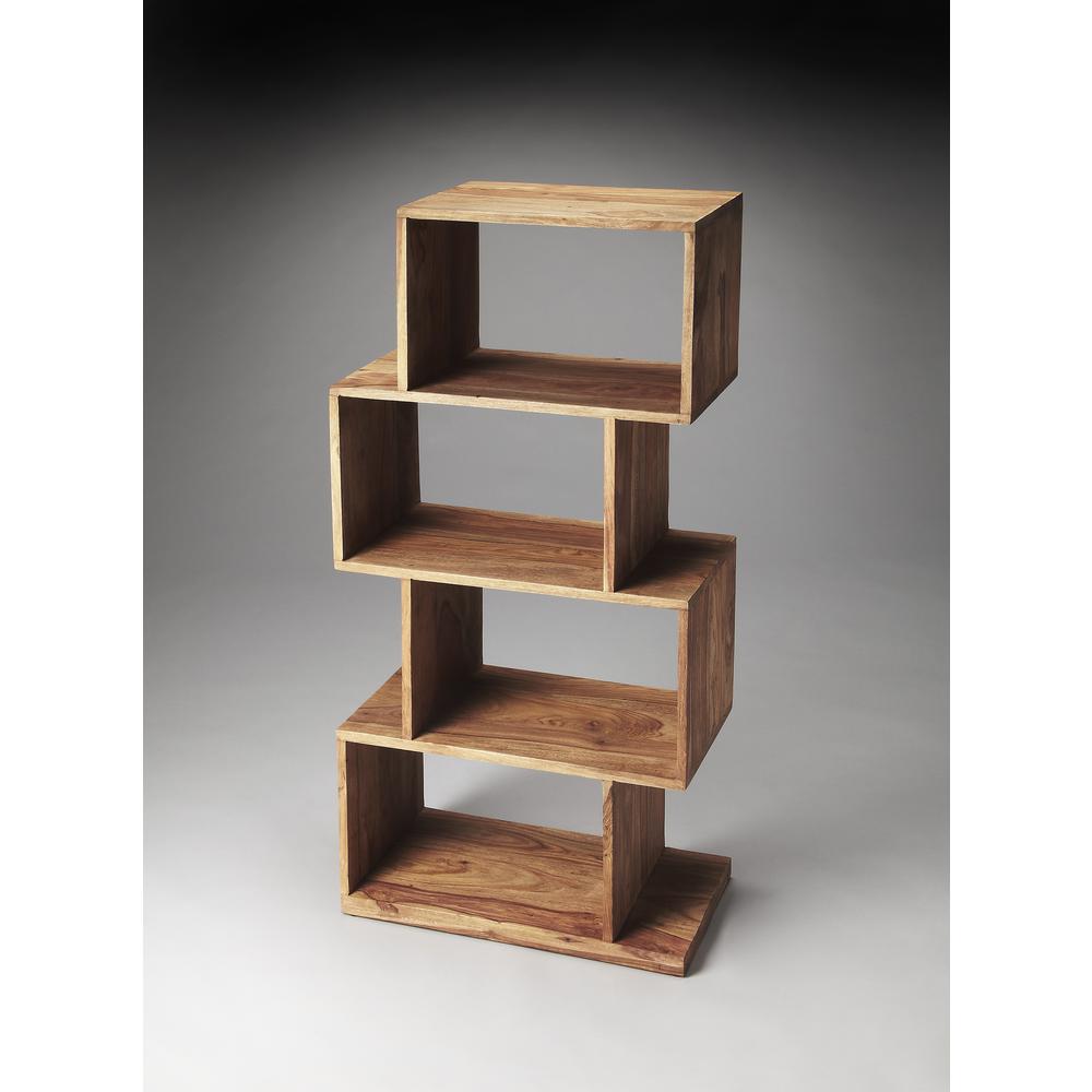 Stockholm 4 Shelf 21.5"W Etagere Bookshelf, Light Brown