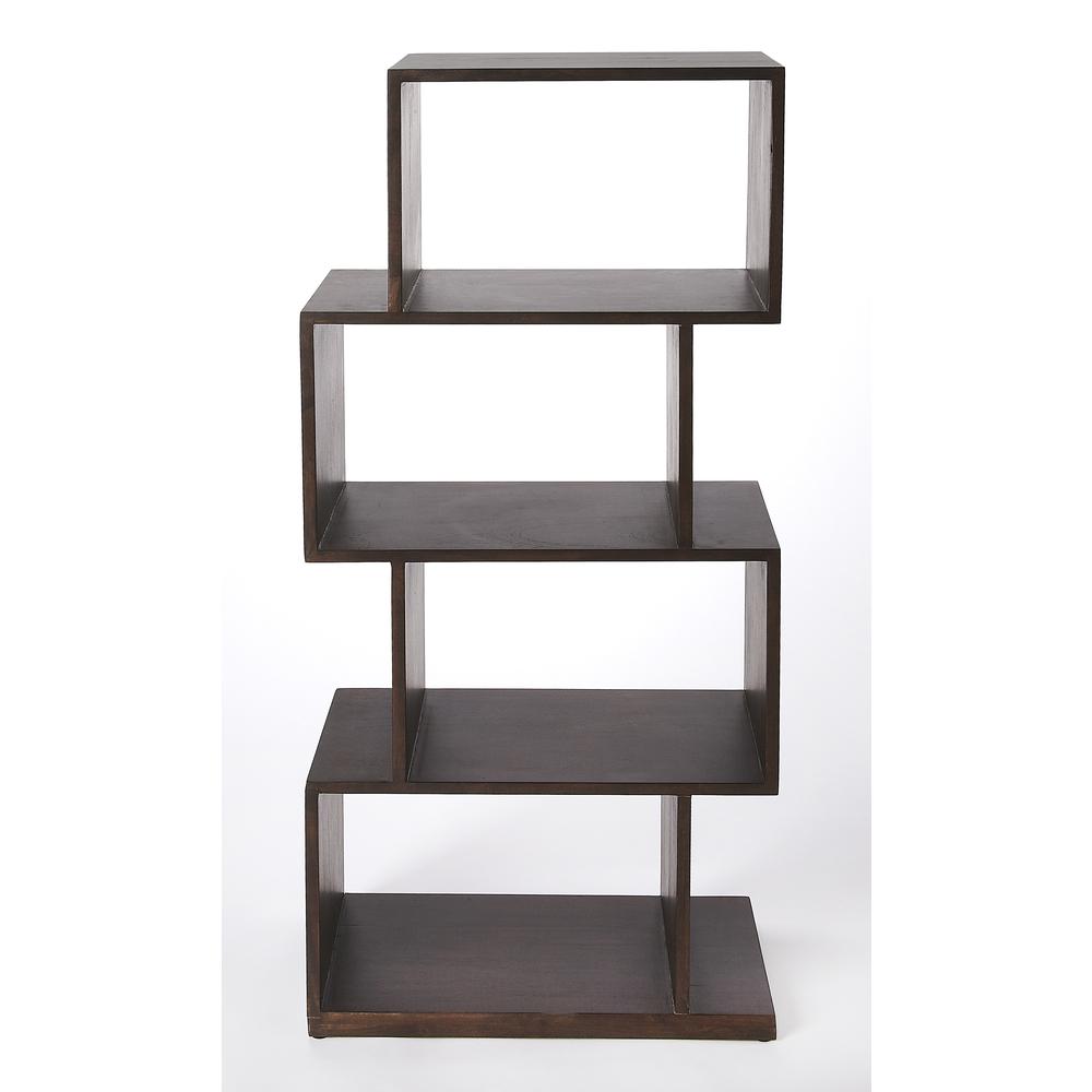 Stockholm 4 Shelf 21.5"W Etagere Bookshelf, Dark Brown