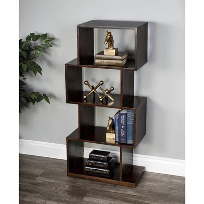 Stockholm 4 Shelf 21.5"W Etagere Bookshelf, Dark Brown