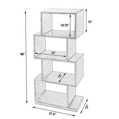Stockholm 4 Shelf 21.5"W Etagere Bookshelf, Dark Brown