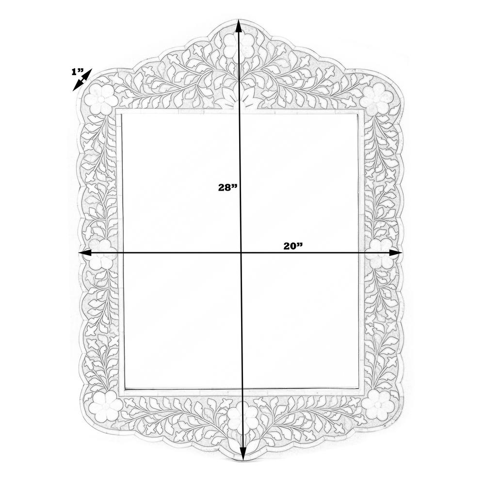 Vivienne Bone Inlay Wall Mirrored, Sky Blue
