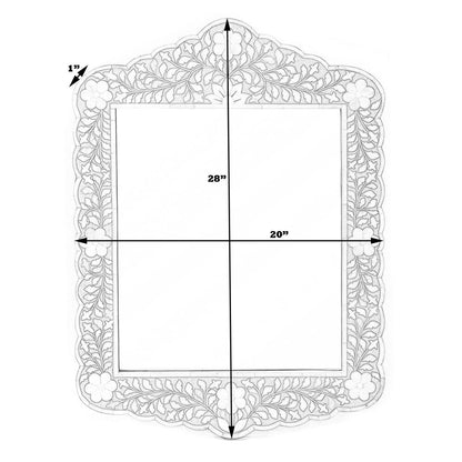 Vivienne Bone Inlay Wall Mirrored, Sky Blue