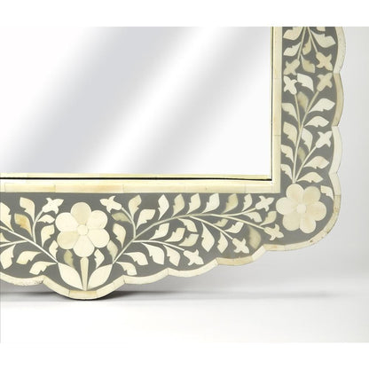 Vivienne Bone Inlay Wall Mirrored, Gray