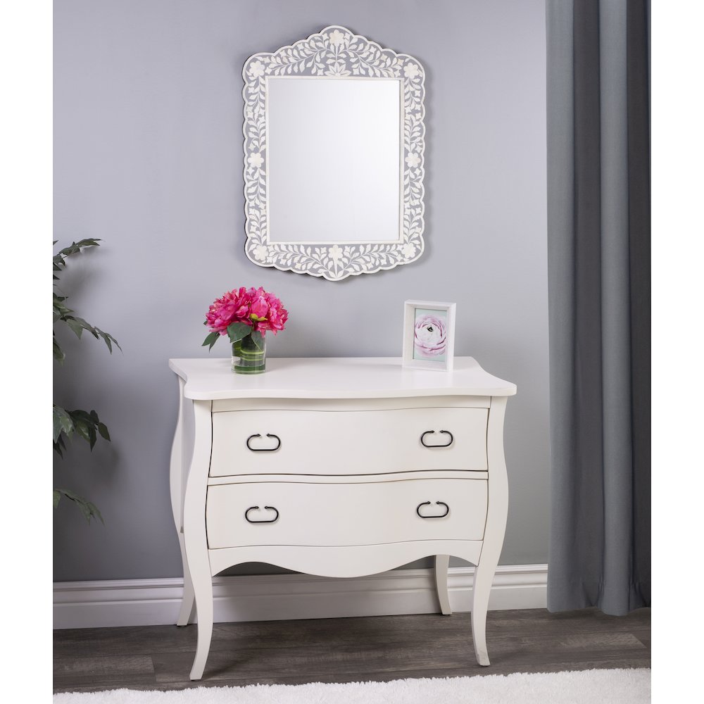 Vivienne Bone Inlay Wall Mirrored, Gray