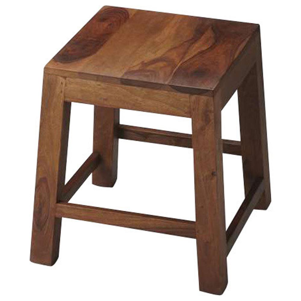 Hewett Solid Wood 16.5"W Stool, Light Brown