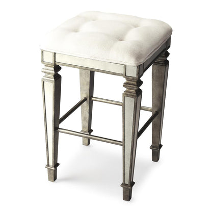 Celeste Mirrored 30" Bar Stool, Silver