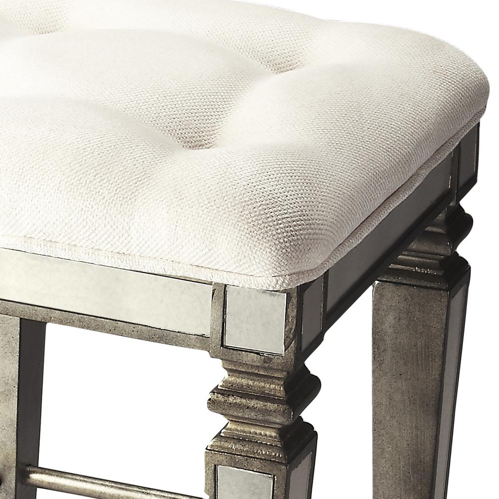 Celeste Mirrored 30" Bar Stool, Silver