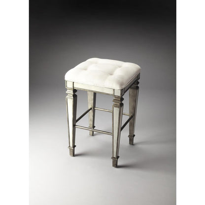 Celeste Mirrored 30" Bar Stool, Silver