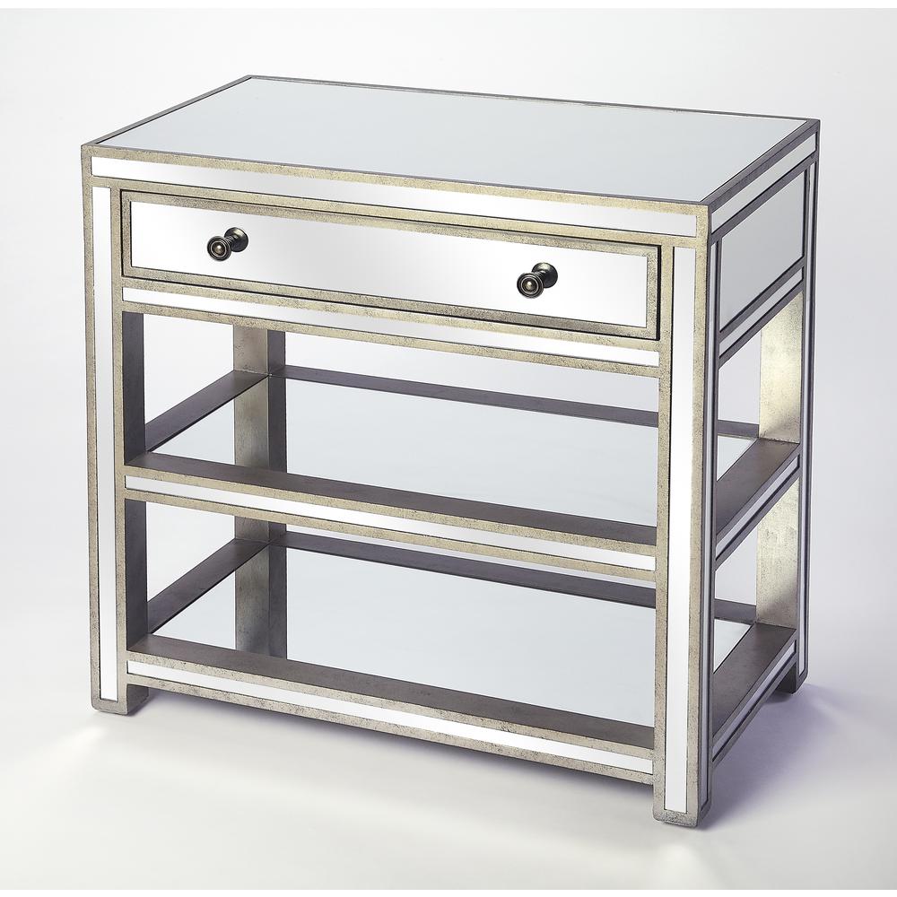 Miranda Mirrored Console Table, Gold, Silver