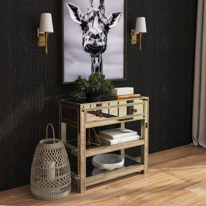 Miranda Mirrored Console Table, Gold, Silver