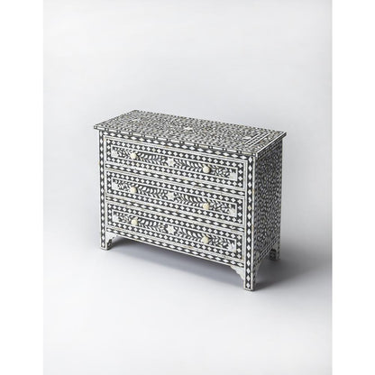 Vivienne Mother Of Pearl Drawer Chest, Black