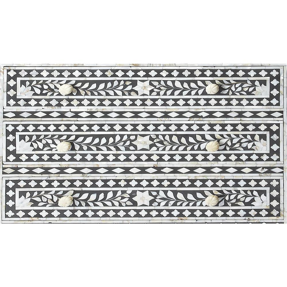 Vivienne Mother Of Pearl Drawer Chest, Black