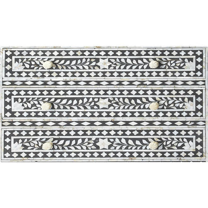 Vivienne Mother Of Pearl Drawer Chest, Black