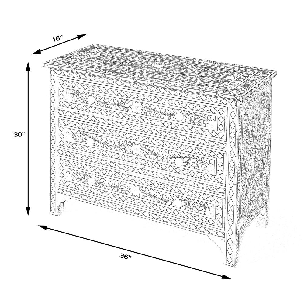 Vivienne Mother Of Pearl Drawer Chest, Black