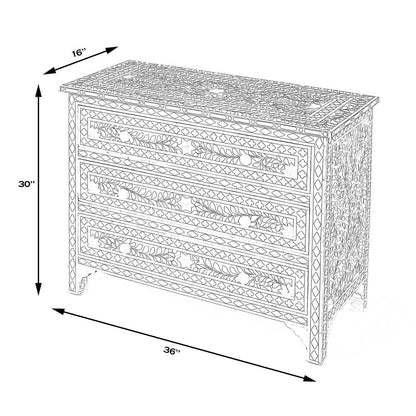Vivienne Mother Of Pearl Drawer Chest, Black