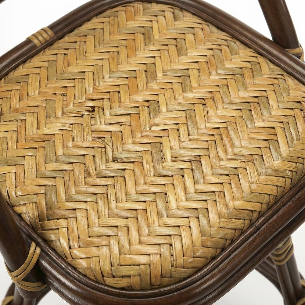 Rattan Bar Stool with Full Back, Transitional Counter Stool for Kitchen