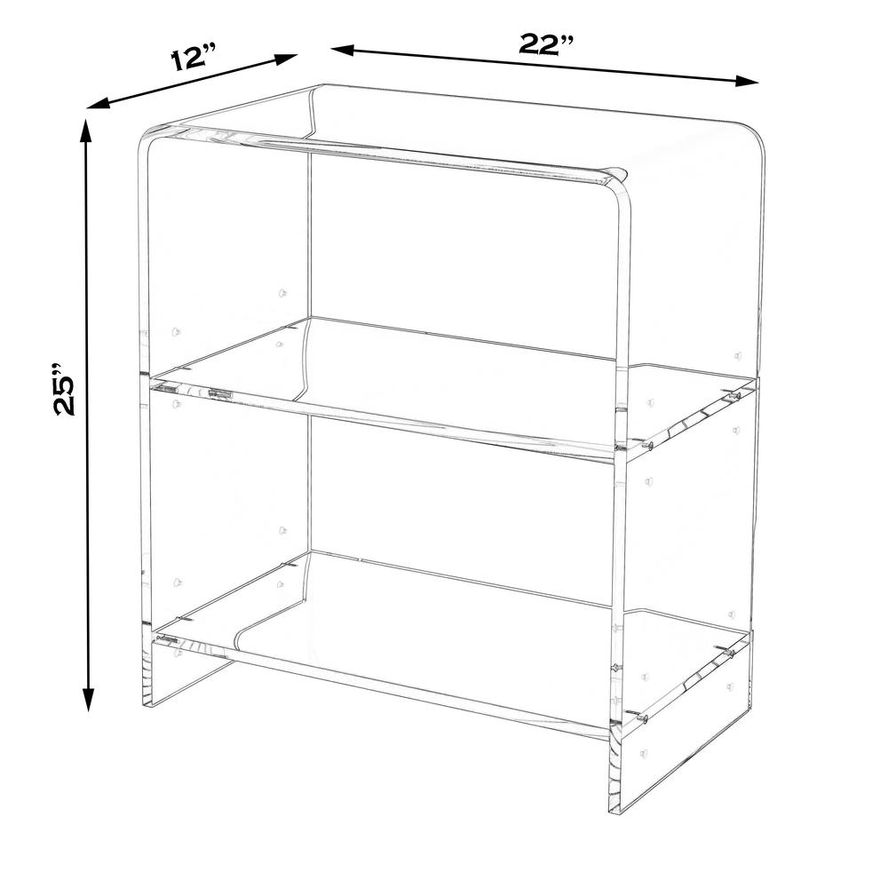 Crystal Clear 2 Shelf Acrylic Bookcase, Clear