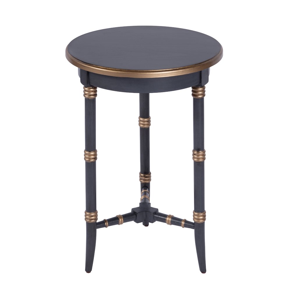 Isla 16 in. W Round Wood 3 Leg Side Table, Pastel Blue