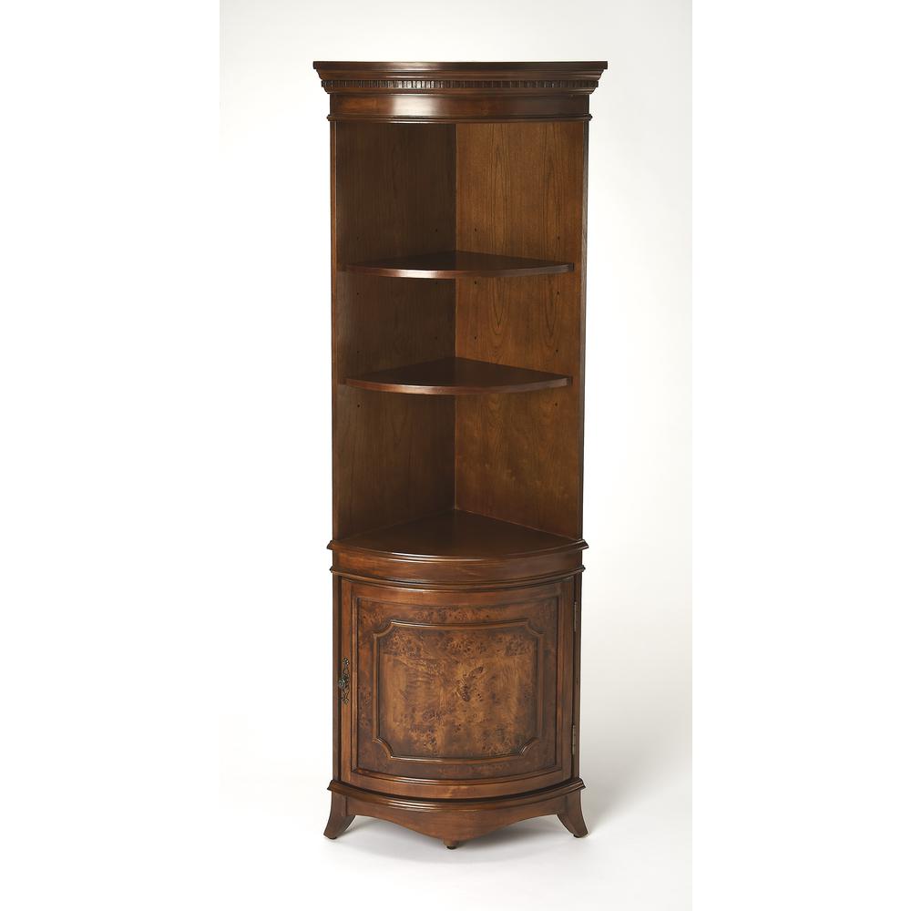 Dowling Corner Cabinet, Medium Brown